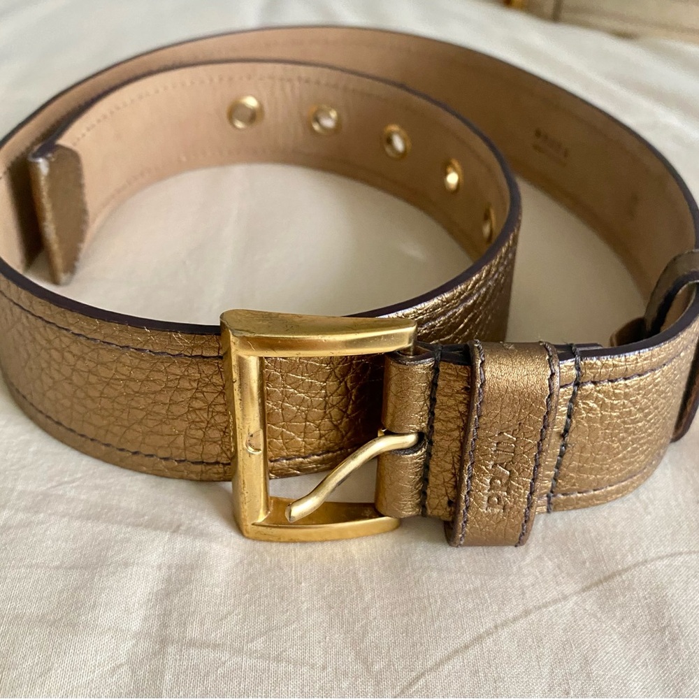 Prada Gold Leather Metallic Belt | Size 32/80 - Picture 2 of 12
